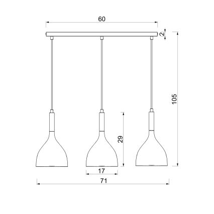 Lustr na lanku NOAK WOOD 3xE27/15W/230V bílá/buk
