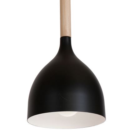 Lustr na lanku NOAK WOOD 3xE27/15W/230V černá/buk