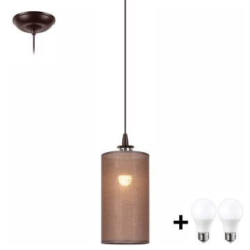 Lustr na lanku NOEL MINI 1xE27/60W/230V hnědá