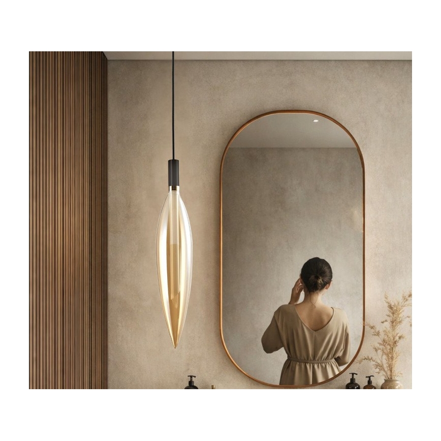 Lustr na lanku NORDIC 1xG9/5W/230V černá/kouřová béžová