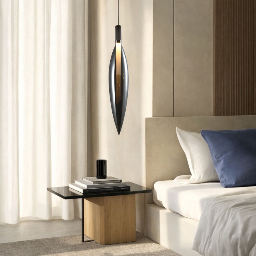 Lustr na lanku NORDIC 1xG9/5W/230V černý chrom