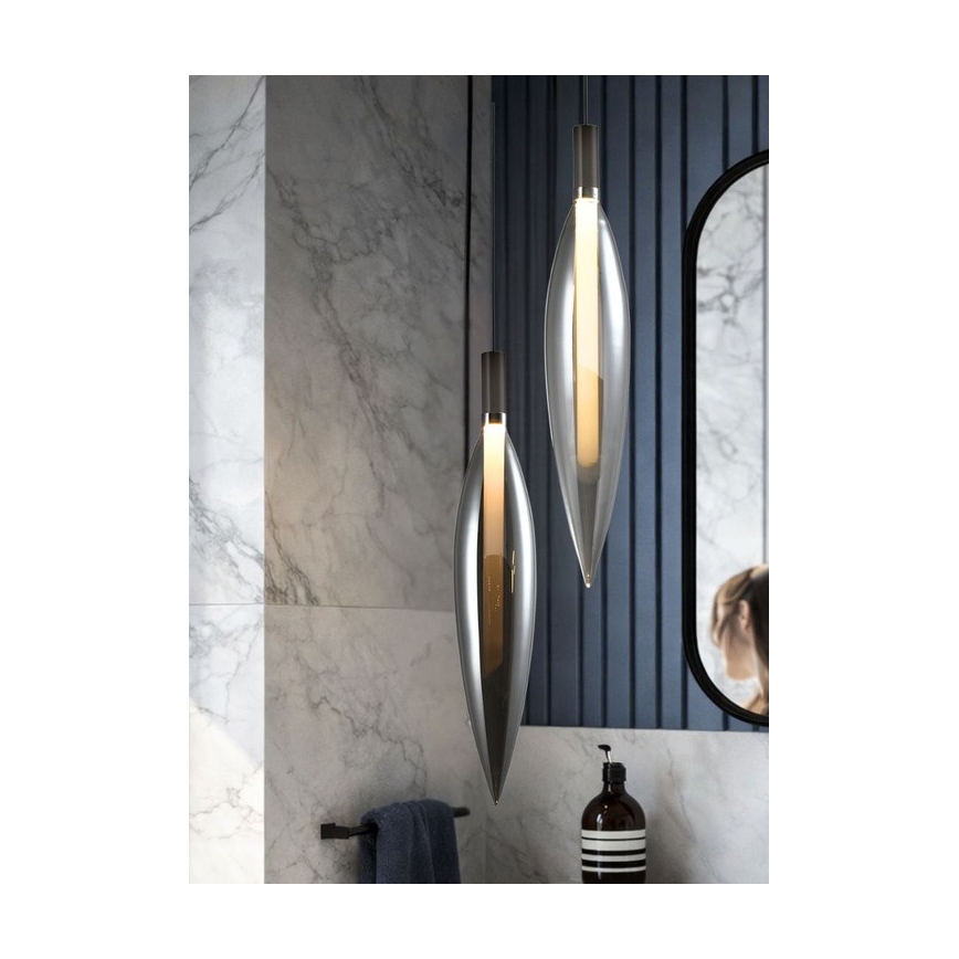 Lustr na lanku NORDIC 1xG9/5W/230V černý chrom