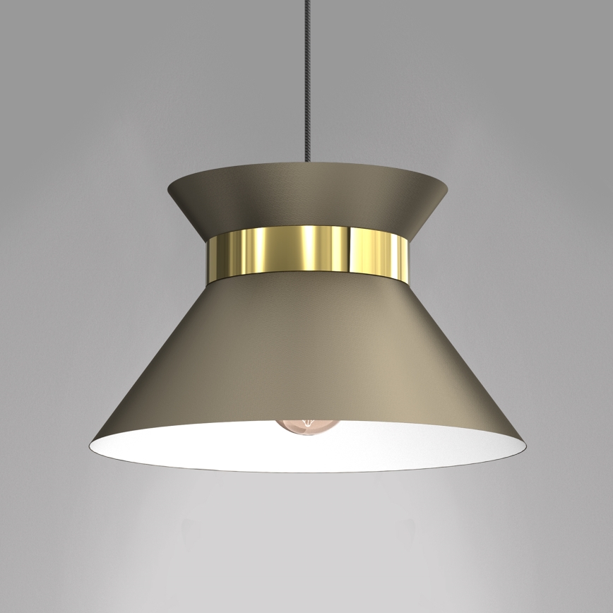 Lustr na lanku NORGE 1xE27/15W/230V mosaz/zlatá