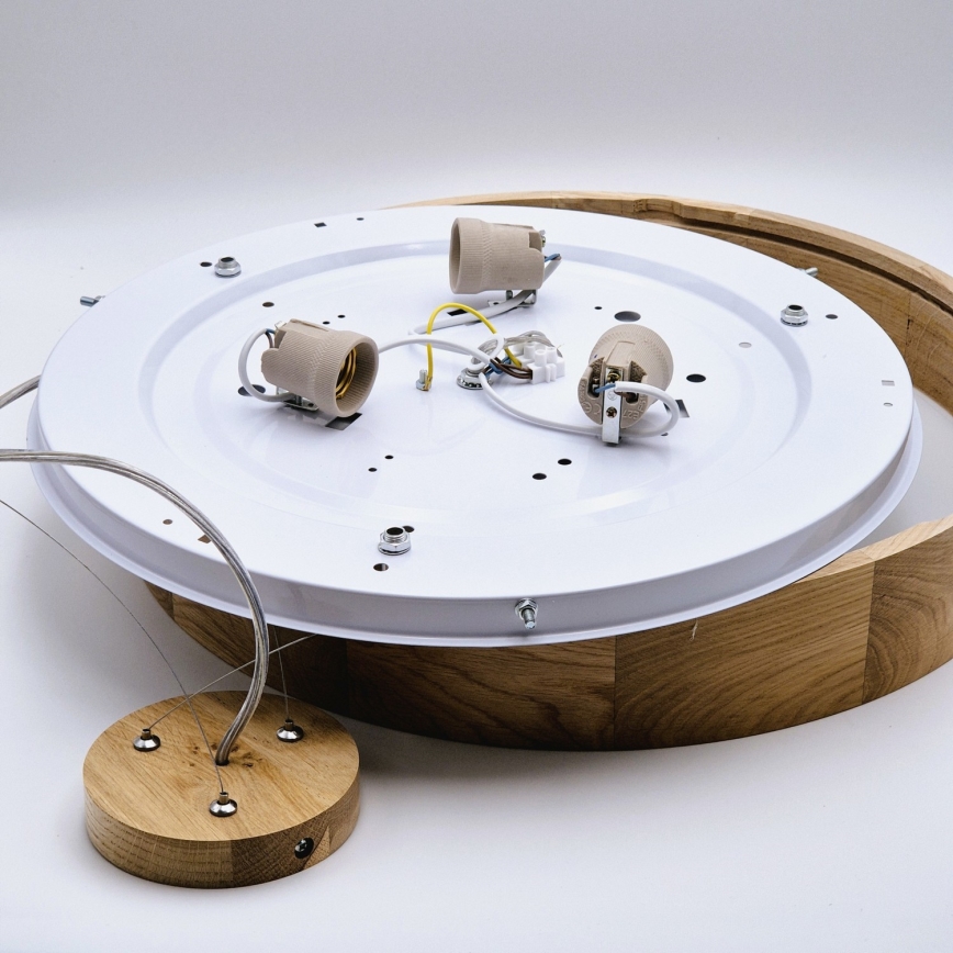 Lustr na lanku OAK 3xE27/60W/230V dub ø 47,5 cm - FSC certifikováno