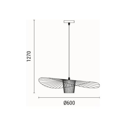 Lustr na lanku OGGI 1xE27/40W/230V pr. 60 cm černá