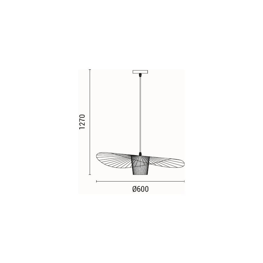 Lustr na lanku OGGI 1xE27/40W/230V pr. 60 cm černá