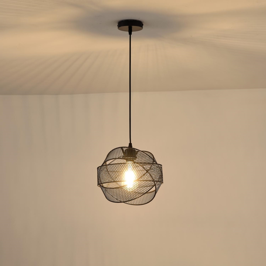 Lustr na lanku OGGI 1xE27/40W/230V černá
