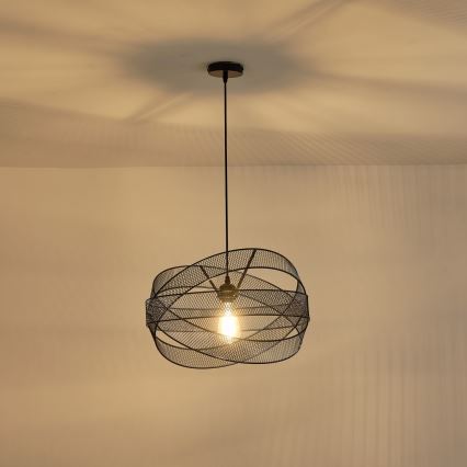 Lustr na lanku OGGI 1xE27/40W/230V černá