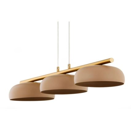 Lustr na lanku OLAF 3xGX53/12W/230V béžová/zlatá