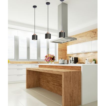 Lustr na lanku OLENA 1xE27/60W/230V černá