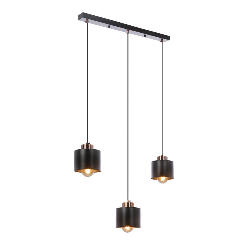 Lustr na lanku OLENA 3xE27/60W/230V černá