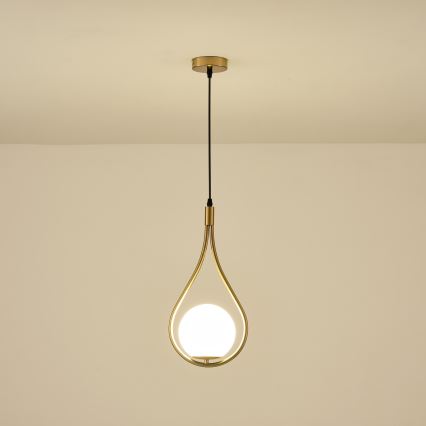 Lustr na lanku ORBA 1xE27/15W/230V mosaz