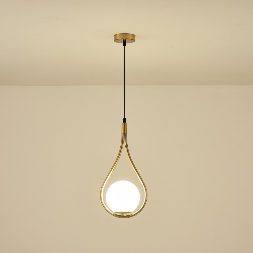 Lustr na lanku ORBA 1xE27/15W/230V mosaz
