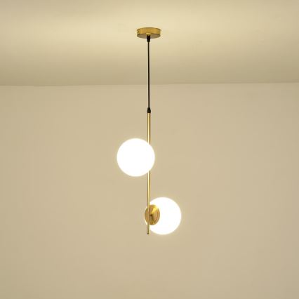 Lustr na lanku ORBA 2xE27/40W/230V mosaz