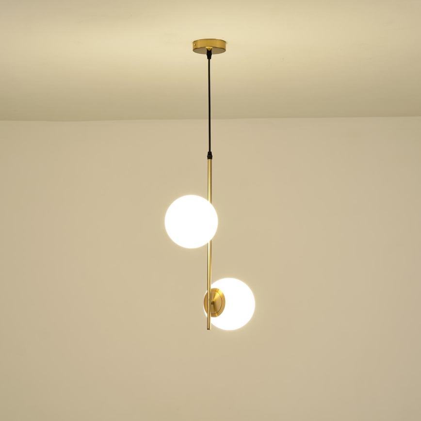 Lustr na lanku ORBA 2xE27/40W/230V mosaz
