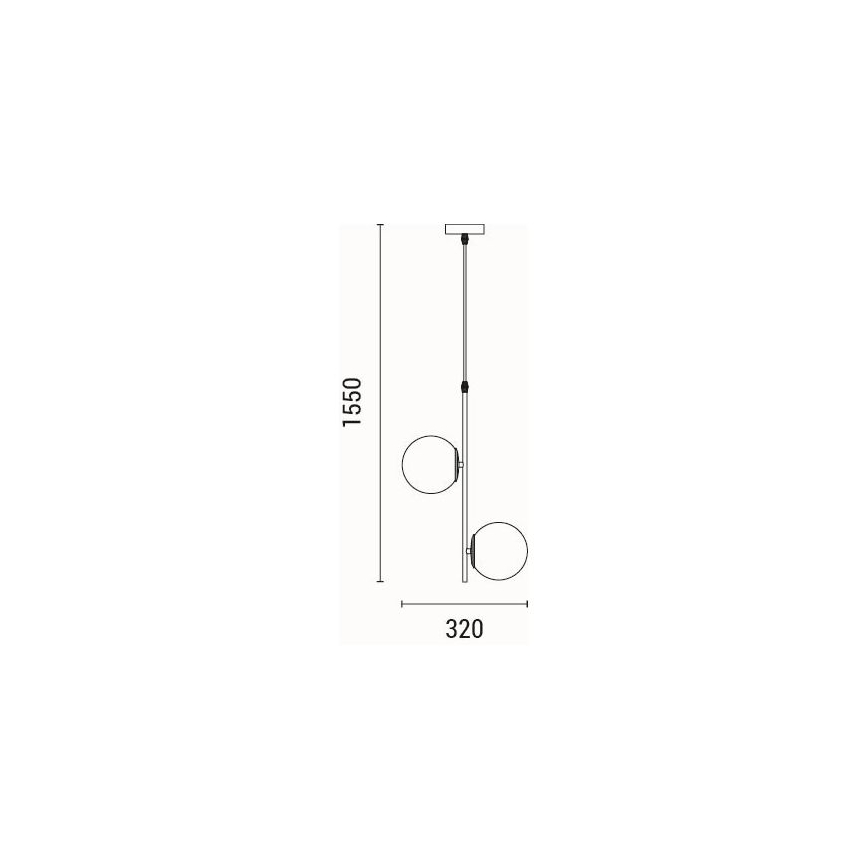 Lustr na lanku ORBA 2xE27/40W/230V mosaz