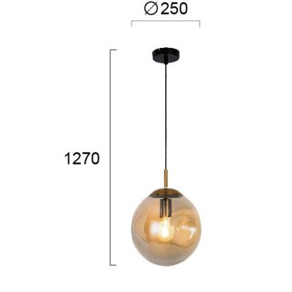 Lustr na lanku OSCAR 1xE27/40W/230V kouřová béžová
