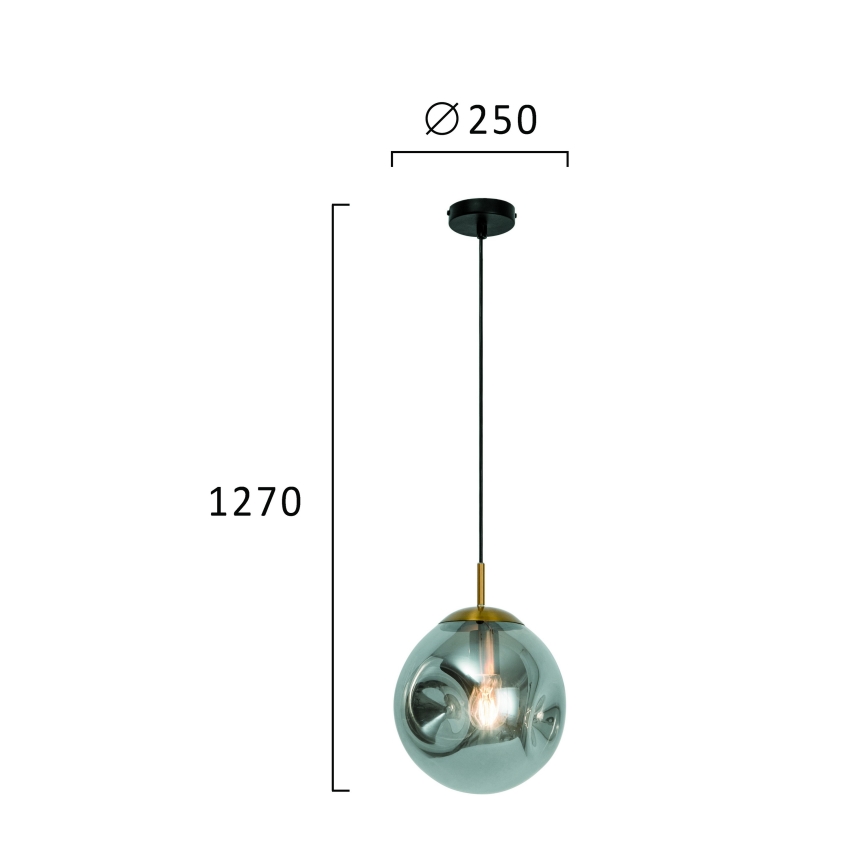Lustr na lanku OSCAR 1xE27/40W/230V kouřová černá