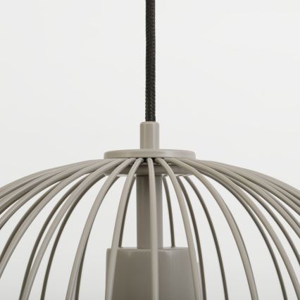 Lustr na lanku OVELLA 1xE27/15W/230V pr. 34 cm béžová