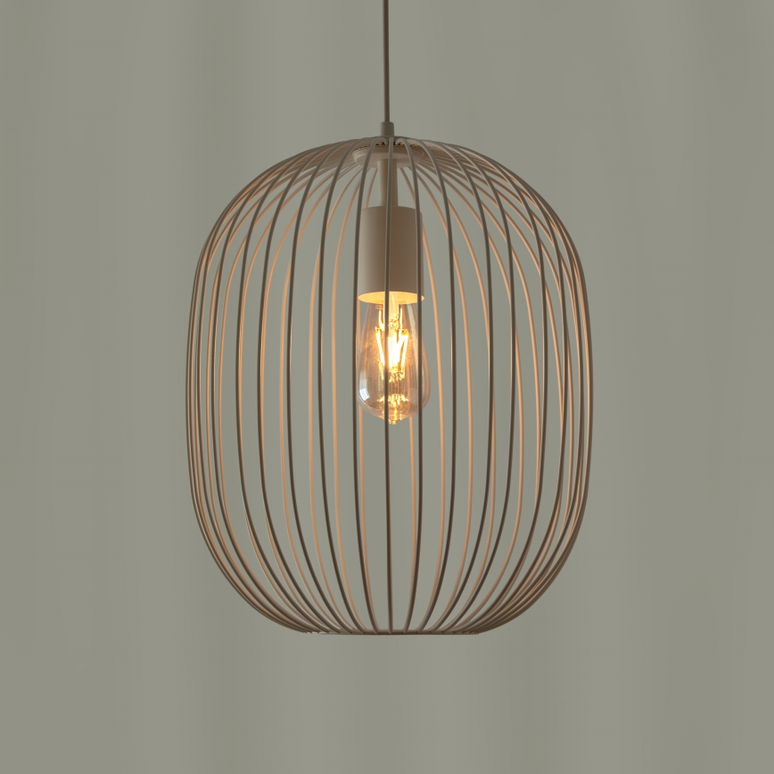 Lustr na lanku OVELLA 1xE27/15W/230V pr. 34 cm krémová