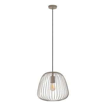 Lustr na lanku OVELLA 1xE27/15W/230V pr. 36 cm béžová