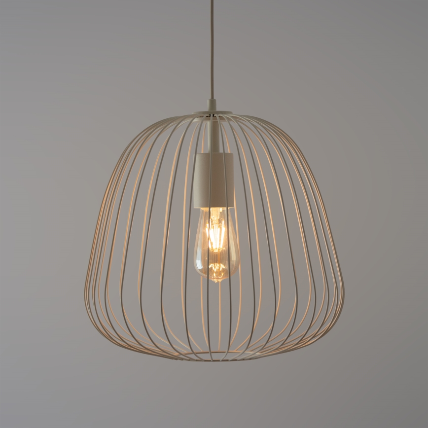 Lustr na lanku OVELLA 1xE27/15W/230V pr. 36 cm krémová