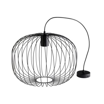 Lustr na lanku OVELLA 1xE27/15W/230V pr. 46 cm černá