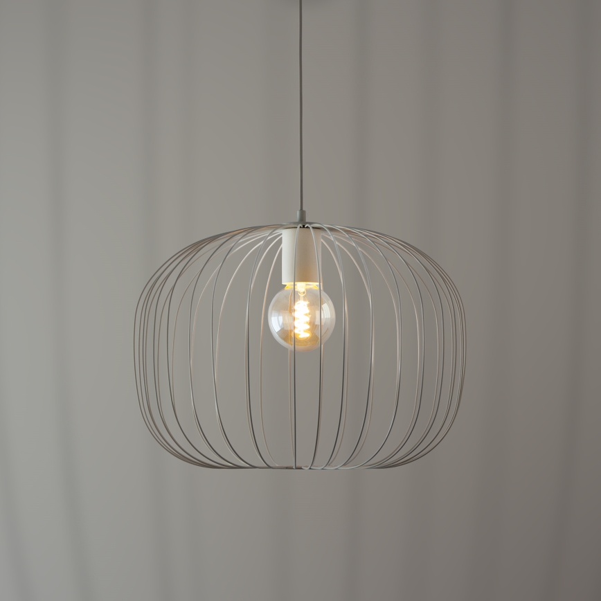 Lustr na lanku OVELLA 1xE27/15W/230V pr. 46 cm krémová