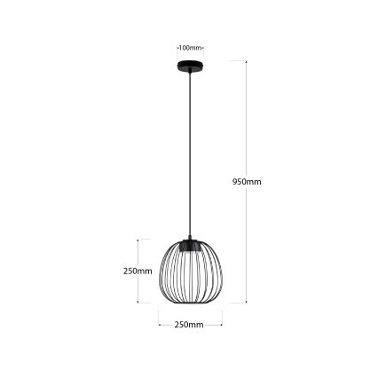 Lustr na lanku OVELLA 1xGX53/10W/230V pr. 25 cm černá
