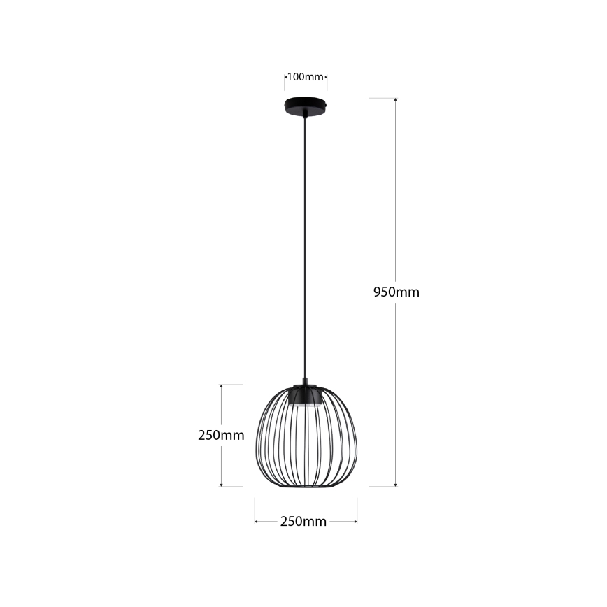 Lustr na lanku OVELLA 1xGX53/10W/230V pr. 25 cm černá