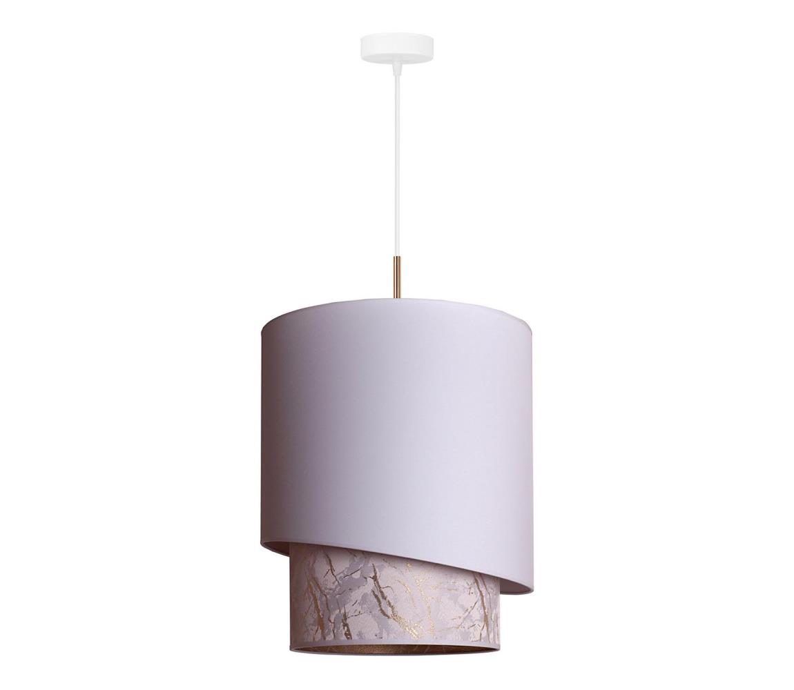 Duolla Lustr na lanku PARIS 1xE27/15W/230V pr. 40 cm bílá/béžová DU602624