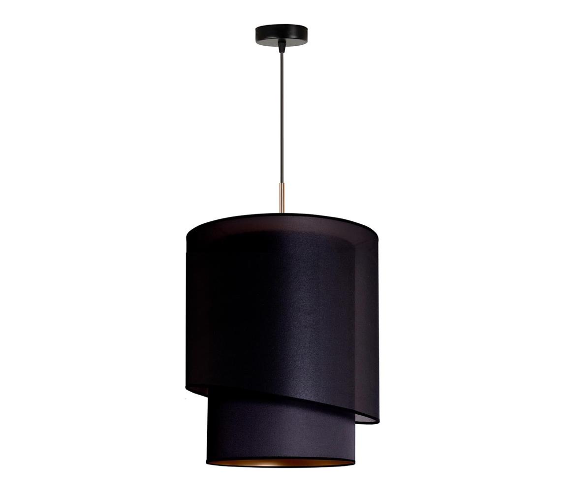 Duolla Lustr na lanku PARIS 1xE27/15W/230V pr. 40 cm černá/zlatá DU602631