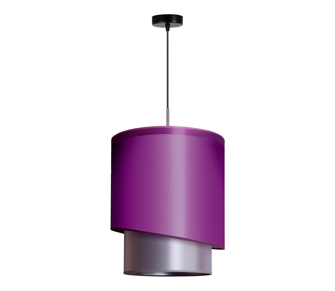 Duolla Lustr na lanku PARIS 1xE27/15W/230V pr. 40 cm fialová/stříbrná DU602679