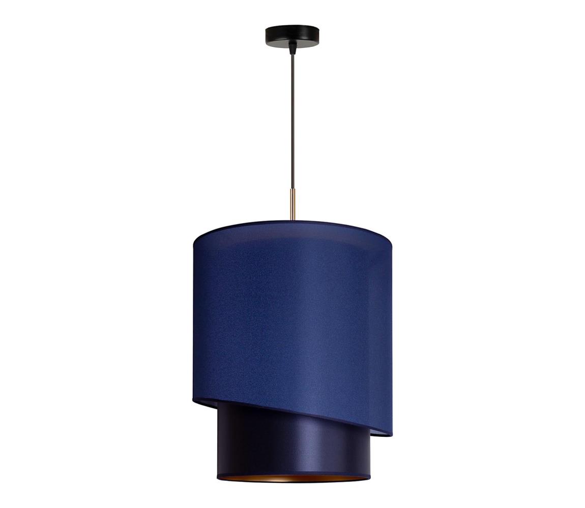 Duolla Lustr na lanku PARIS 1xE27/15W/230V pr. 40 cm modrá/zlatá DU602662