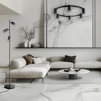 Lustr na lanku PARIS 6xGU10/12W/230V černá