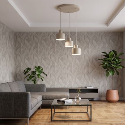 Lustr na lanku PARKLA 3xE27/15W/230V béžová