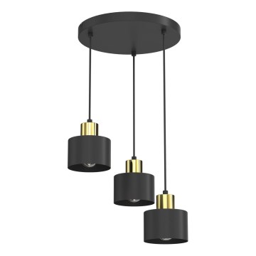 Lustr na lanku PARKLA 3xE27/15W/230V černá