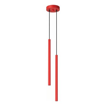Lustr na lanku PASTELO 2xG9/8W/230V červená