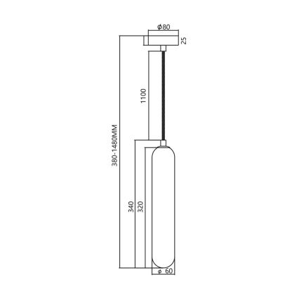 Lustr na lanku PAX 1xG9/9W/230V černá