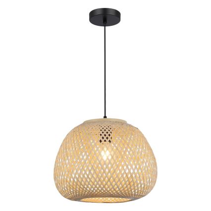 Lustr na lanku PETRA 1xE27/15W/230V pr. 35 cm bambus