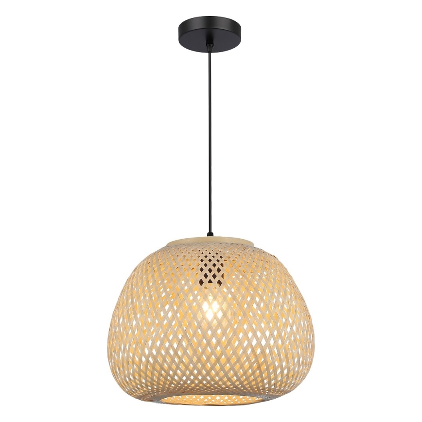 Lustr na lanku PETRA 1xE27/15W/230V pr. 35 cm bambus