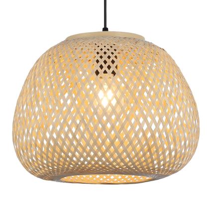 Lustr na lanku PETRA 1xE27/15W/230V pr. 35 cm bambus