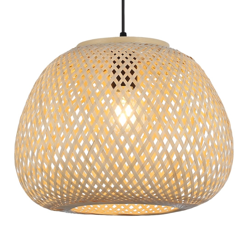 Lustr na lanku PETRA 1xE27/15W/230V pr. 35 cm bambus