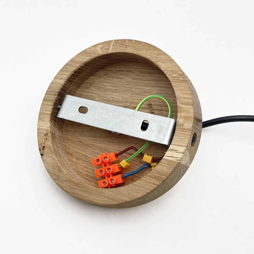 Lustr na lanku PIA 1xE27/60W/230V pr. 30 cm dub