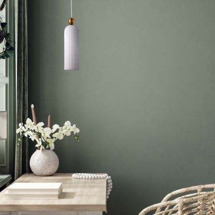 Lustr na lanku PIEGA 1xE14/40W/230V mosaz/bílá