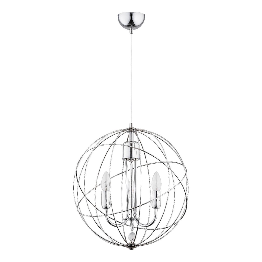 Lustr na lanku PIKO 3xE14/10W/230V lesklý chrom