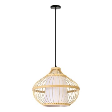 Lustr na lanku PINCHOS 1xE27/40W/230V pr. 40 cm bambus