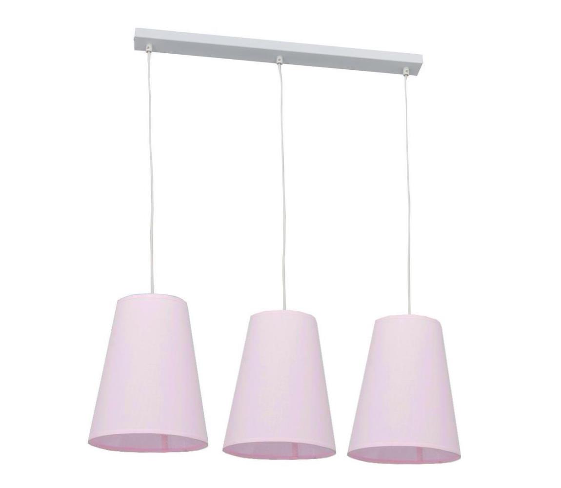 Luminex Lustr na lanku PINIO 3xE27/60W/230V růžová LU0123