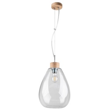 Lustr na lanku PIRO 1xE27/60W/230V dub