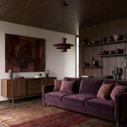 Lustr na lanku PLATO 1xE27/15W/230V burgundy